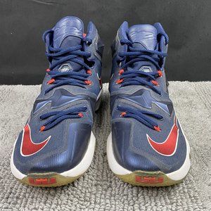 Nike Lebron XIII Basketball Sneakers Shoes Mens Size 10.5 Navy Red 807219-461